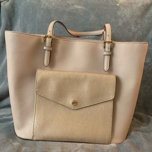 Michael Kors, pink medium leather tote bag